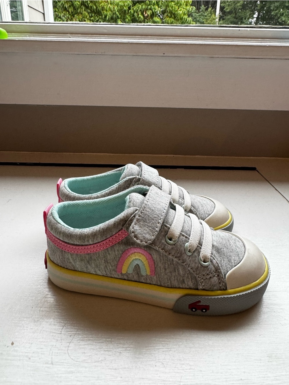 See Kai Run Gray Sneakers with Pastel Rainbow Accent - Picture 3 of 3